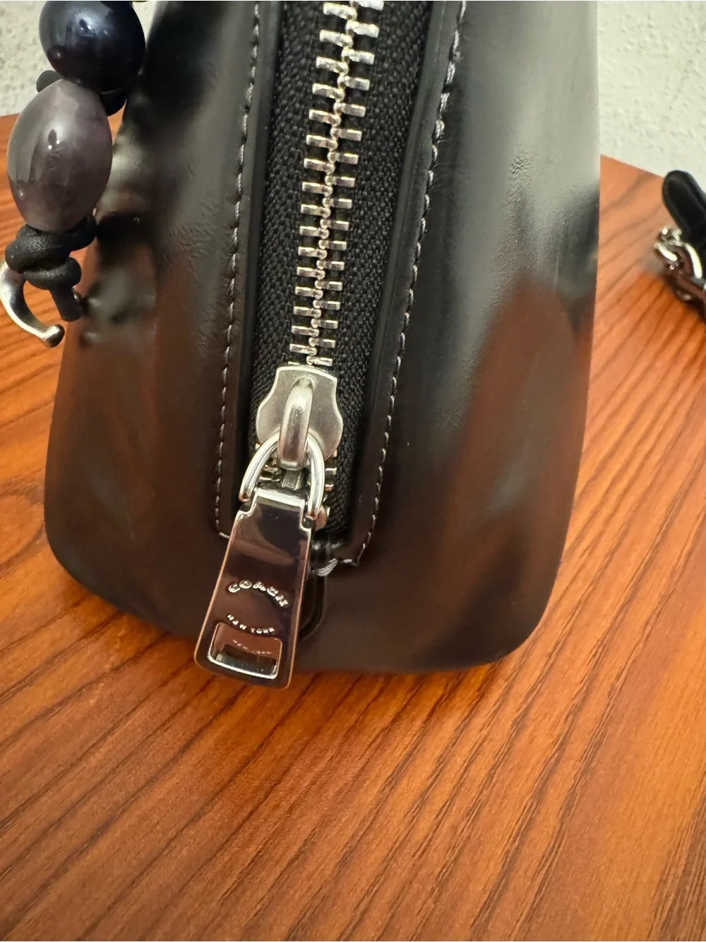 Coach Black Leather Dome Satchel